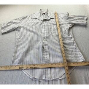 Martin's Dress Shirt Mens Size 15.5 White Striped Button Up Long Sleeve Casual